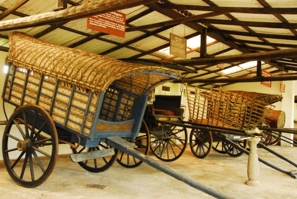 More of the heavy duty Bullock carts with one hackery at the Martin Wickramasinghe Museum in Koggala, Sri Lanka. 5 Jan.2008. Photograph©Chulie de Silva