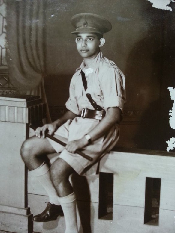 Dr. Richie Kirtisinghe, as a young cadet. Taken in a studio, photographer unknown. Circa late 1920s or early 1930s.